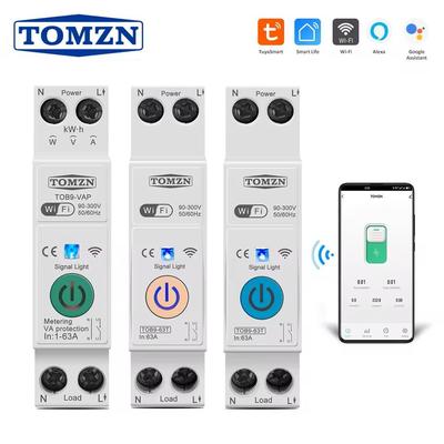 WiFi Smart Switch Energy Meter With KWh Monitoring And Timer Relay tob9 63m Metering 16a