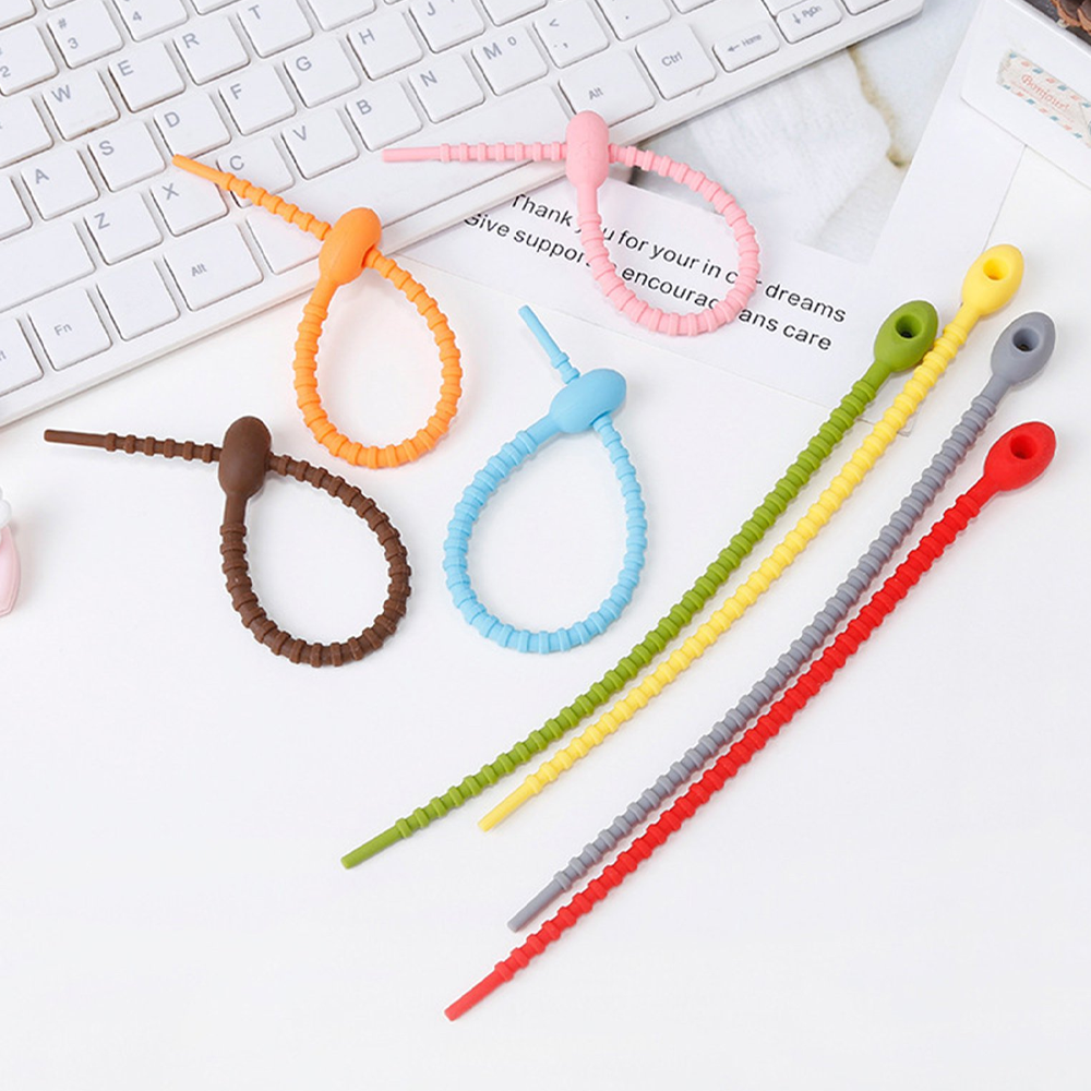 Reusable Silicone Cable Ties 5 Pcs