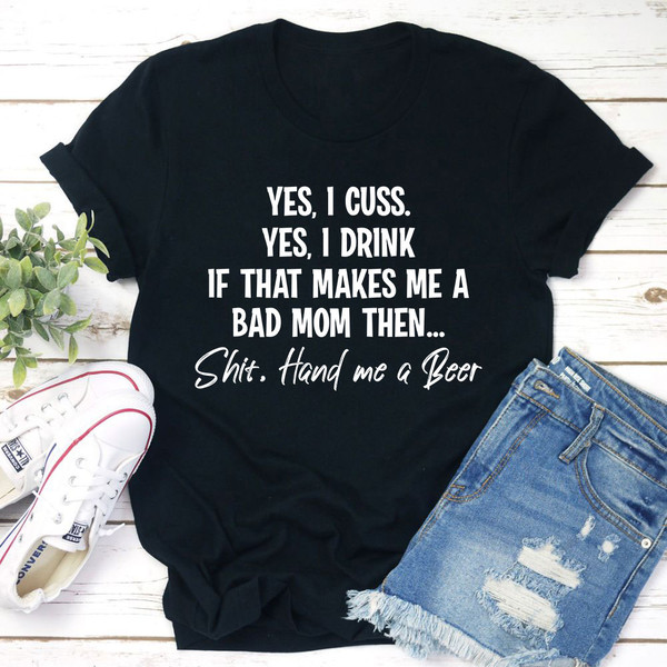 Bad Mom T Shirt Mauve L