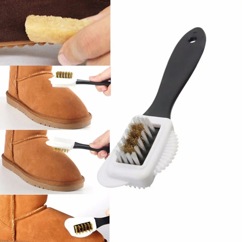 3 in 1 Shoe Brush: Suede, Snow Boot & Leather Cleaner | Household Cleaning Tool Black Style 1