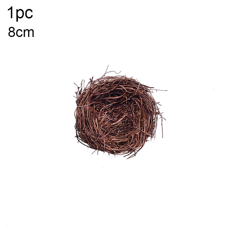 Easter Decoration: Round Rattan Bird Nest, Bunny Eggs, Artificial Vine Happy Easter Party Supply For Home Garden Decor 1pc 15cm