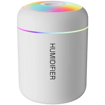 Portable USB Electric Aroma Diffuser & Mini Air Humidifier, Essential Oil Mist Maker With LED Lights For Bedroom, white