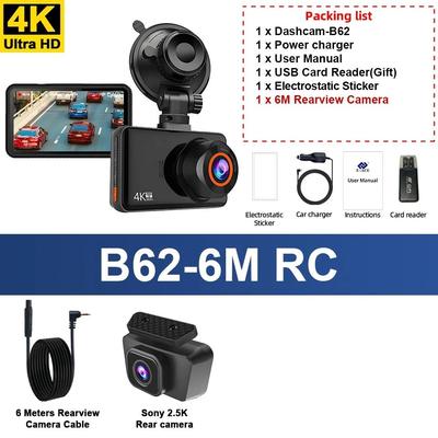 E ACE Dual Dash Cam With 4K Front And 2.5K Rear Camera Support For GPS WiFi Parking And Loop Recording none version 2