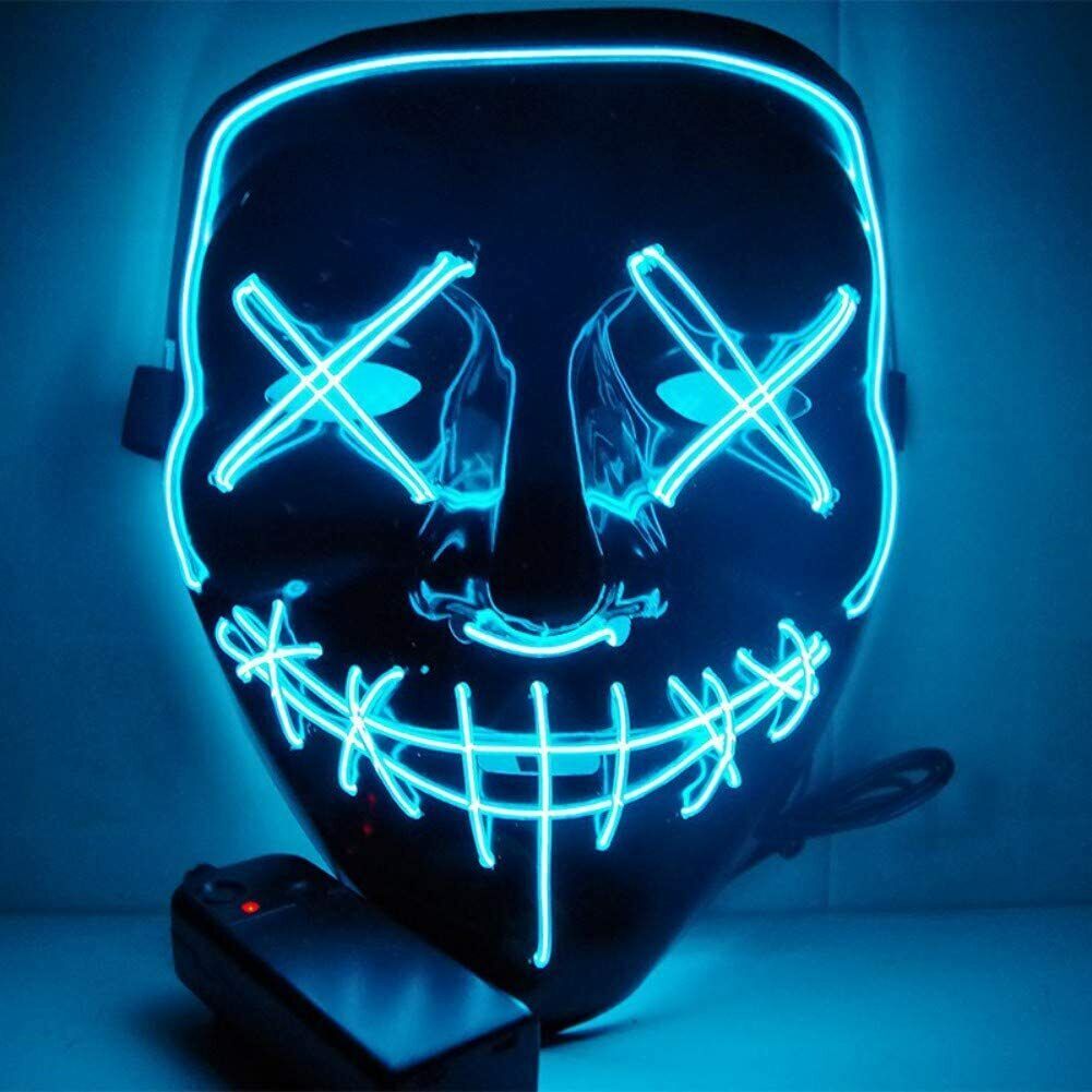 Halloween LED Mask Costume Ice Blue