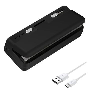 Mini Bag Sealer & Cutter, USB Rechargeable Handheld Plastic Bag Heat Sealing Machine For Snacks & Food Packaging black