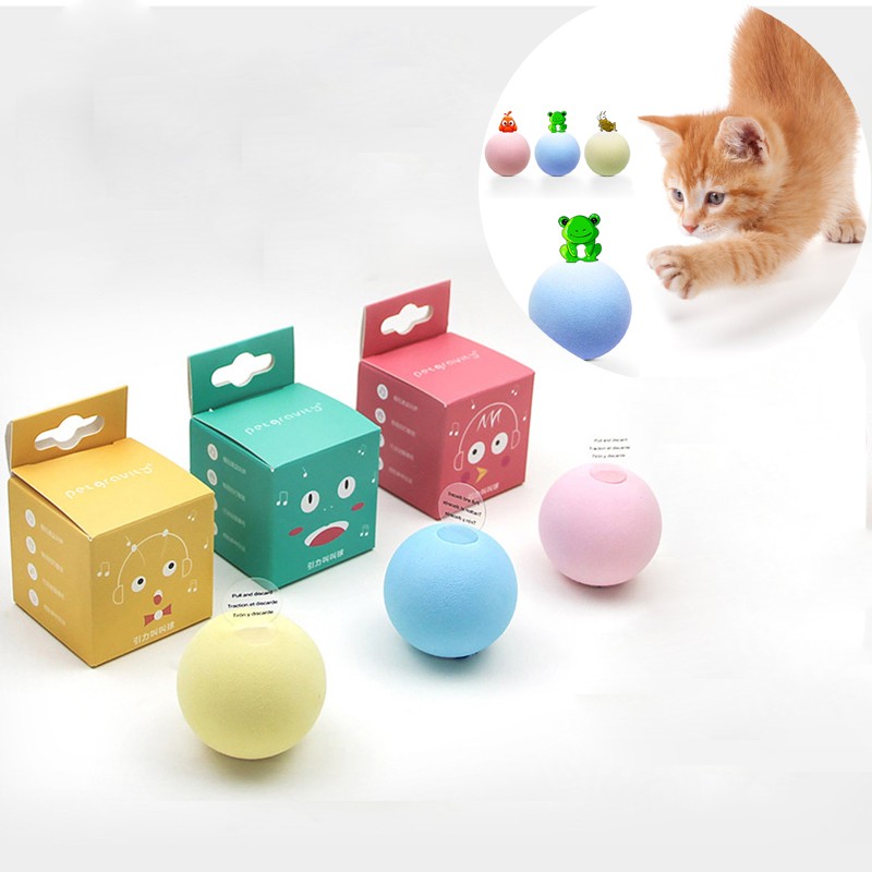 Smart Interactive Cat Toys: Gravity Ball With Touch & Sound Effects Simulated Pet Calls Color: PINK Bird