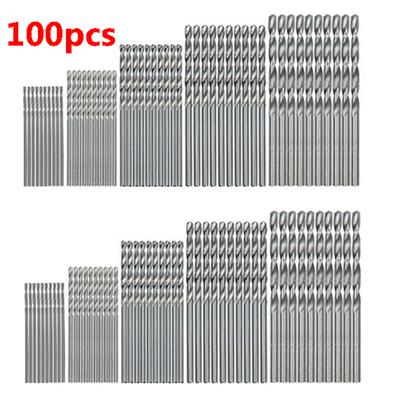 Professional 50 100PCS HSS Drill Bit Set, Titanium Coated 1 3mm Precision Bits For DIY, Engineering & Home Improvement 100pcs Silver