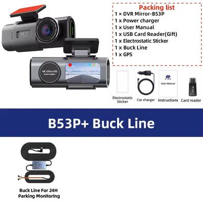 Mini 4K UHD GPS WiFi Dual Lens Dash Cam With Night Vision And Parking Mode b53p bl 64g
