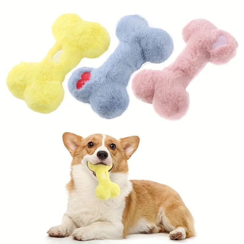 Dog Toy Bone Shape Pet Plush Toys Dog Interactive Toys Cat Toy Pet Supplies 2