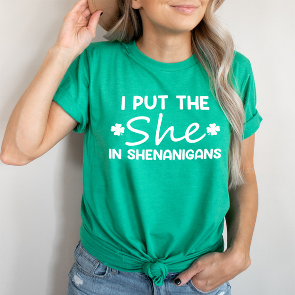I Put The She In Shenanigans Tee Black Heather 3XL