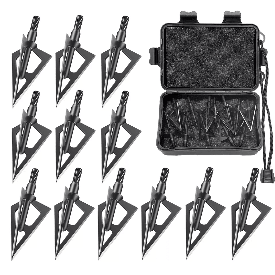 3 Blade Grain Hunting Broadheads, Compatible With Crossbow & Compound Bow 3 Blade Grain Hunting Broadheads, Compatible With Crossbow & Compound Bow