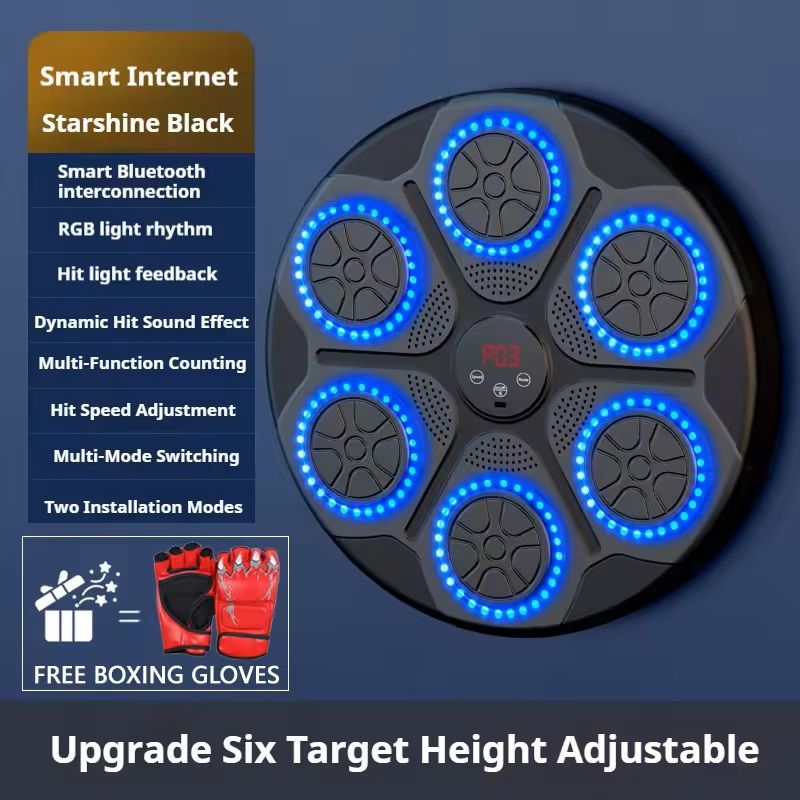 Smart Bluetooth Music Boxing Trainer Wall Mounted Punching Target with Boxing Gloves