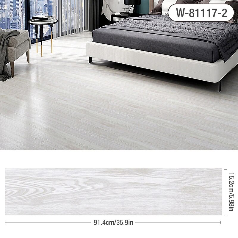 Wood Grain Floor Wallpaper: Modern, Waterproof Sticker For Home Decor W 1002 7 (152x914mm) 1piece