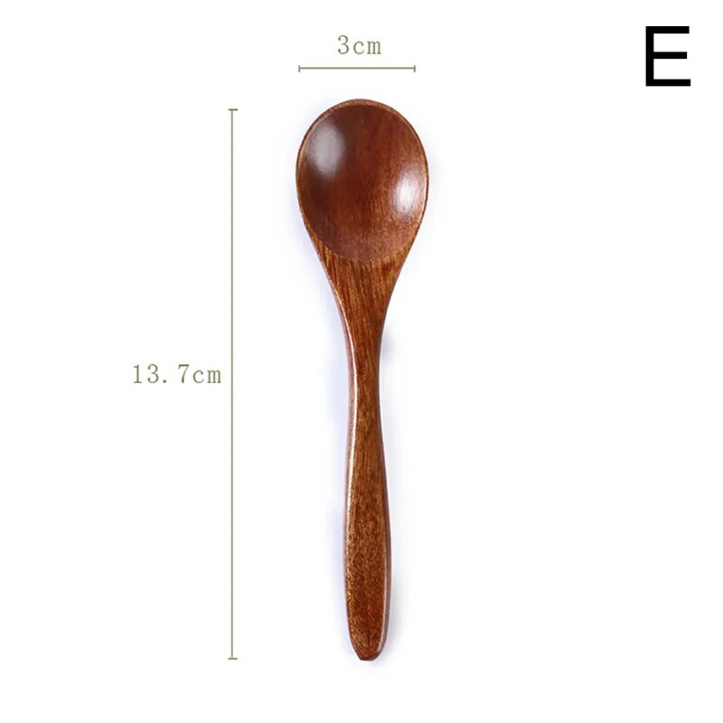 1PC Wooden Spoon Kitchen Cooking Utensil Tool Long Handle Teaspoon Soup Spoon Tableware Honey Milk Wooden Spoo 1