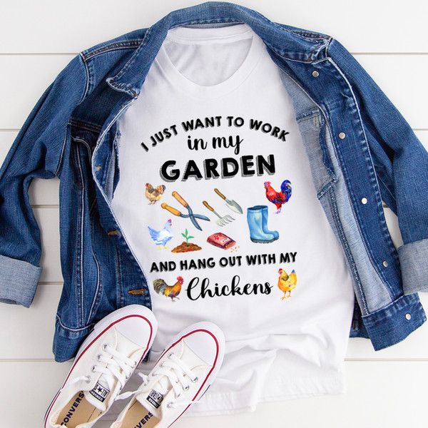 I Just Want To Work In My Garden Tee Black Heather L