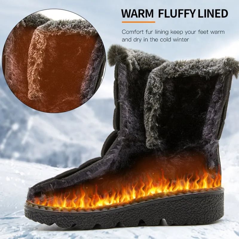 Womens Winter Boots With Faux Fur And Waterproof Design grey 7