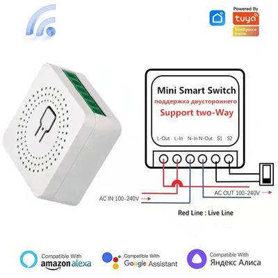 Tuya Mini WiFi Switch, Smart Life App, 2 Way Control, Smart Home Automation Module, Works With Alexa & Google Home Tuya Mini WiFi Switch, Smart Life App, 2 Way Control, Smart Home Automation Module, Works With Alexa & Google Home