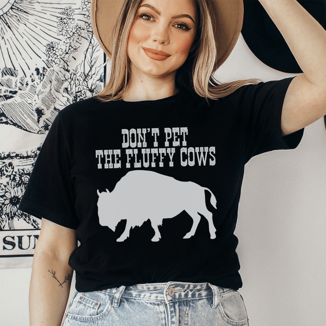 Don't Pet The Fluffy Cows Tee Mauve M