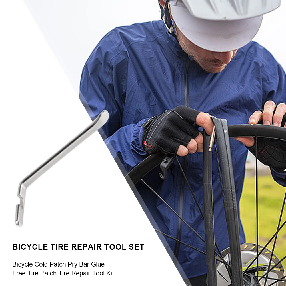 Free Cold Patch Dichtmittel Gummi MTB Innenreifen Kein Kleber Klebstoff Fahrradreifen Patch Glueless Kit Tool Set Kit Patch Tragbarer Fetal Image