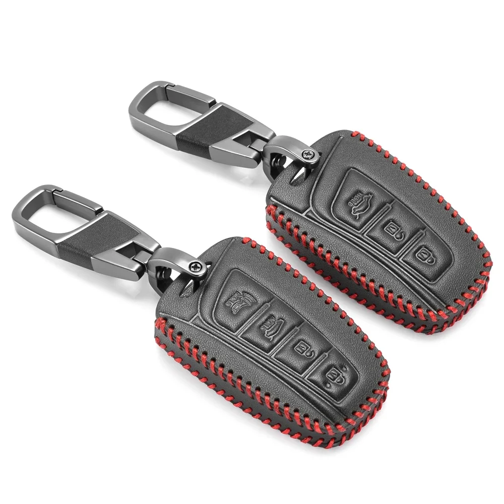 Neue Leder-Fernschlüsselhülle für Hyundai Santa Fe Grand Santa Fe 2018 IX45 EQUUS AZERA Grandeur HG Limousine Genesis G80 Image