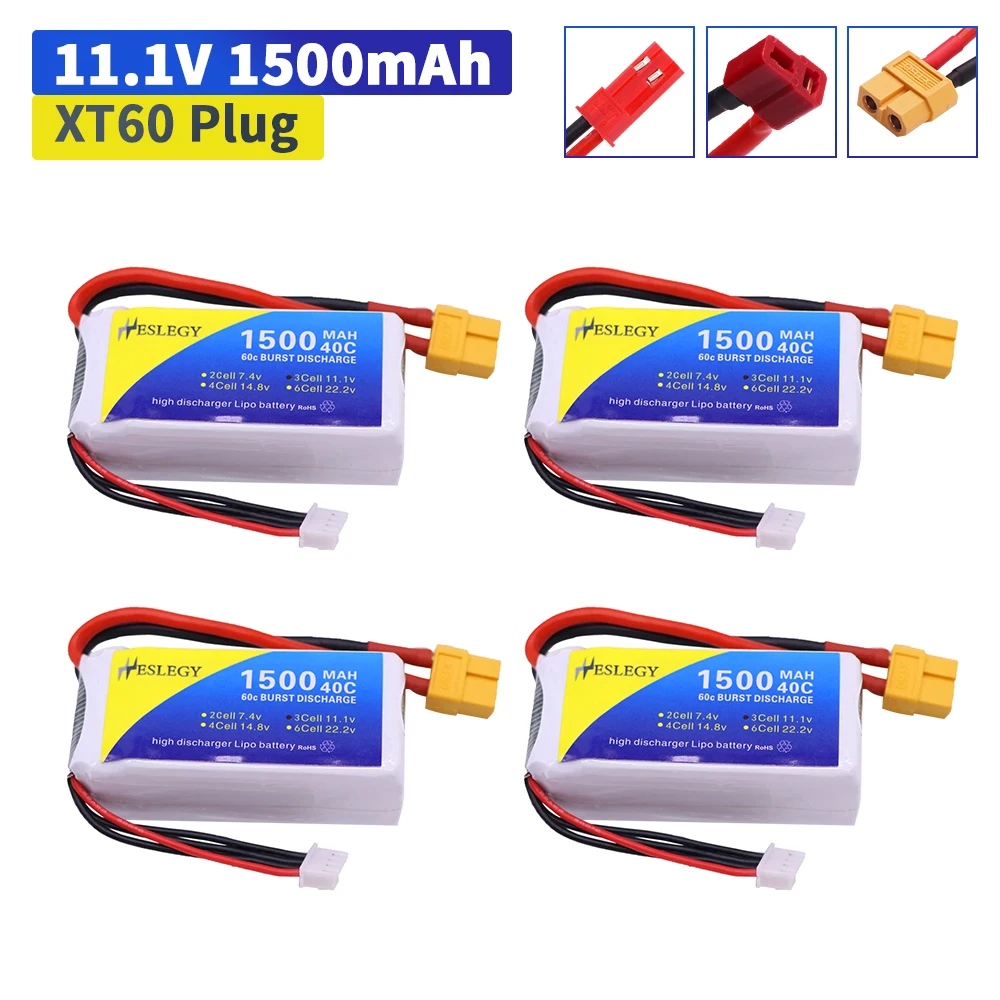 11,1 V 1500 mAh 3S hohe kapazität lipo batterie 11,1 V 40C RC spielzeug Batterie T/XT60/JSTPlug Für RC Auto Flugzeug Hubschrauber spielzeug zubehör