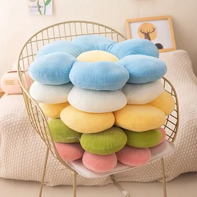 Blumen-Plüschtier-Kissen, Sofa, superweiches Gänseblümchen-Kissen, bequemes Plüschkissen, achtblättriges Blumenkissen, für Zuhause, Sofa, Geschenk Image