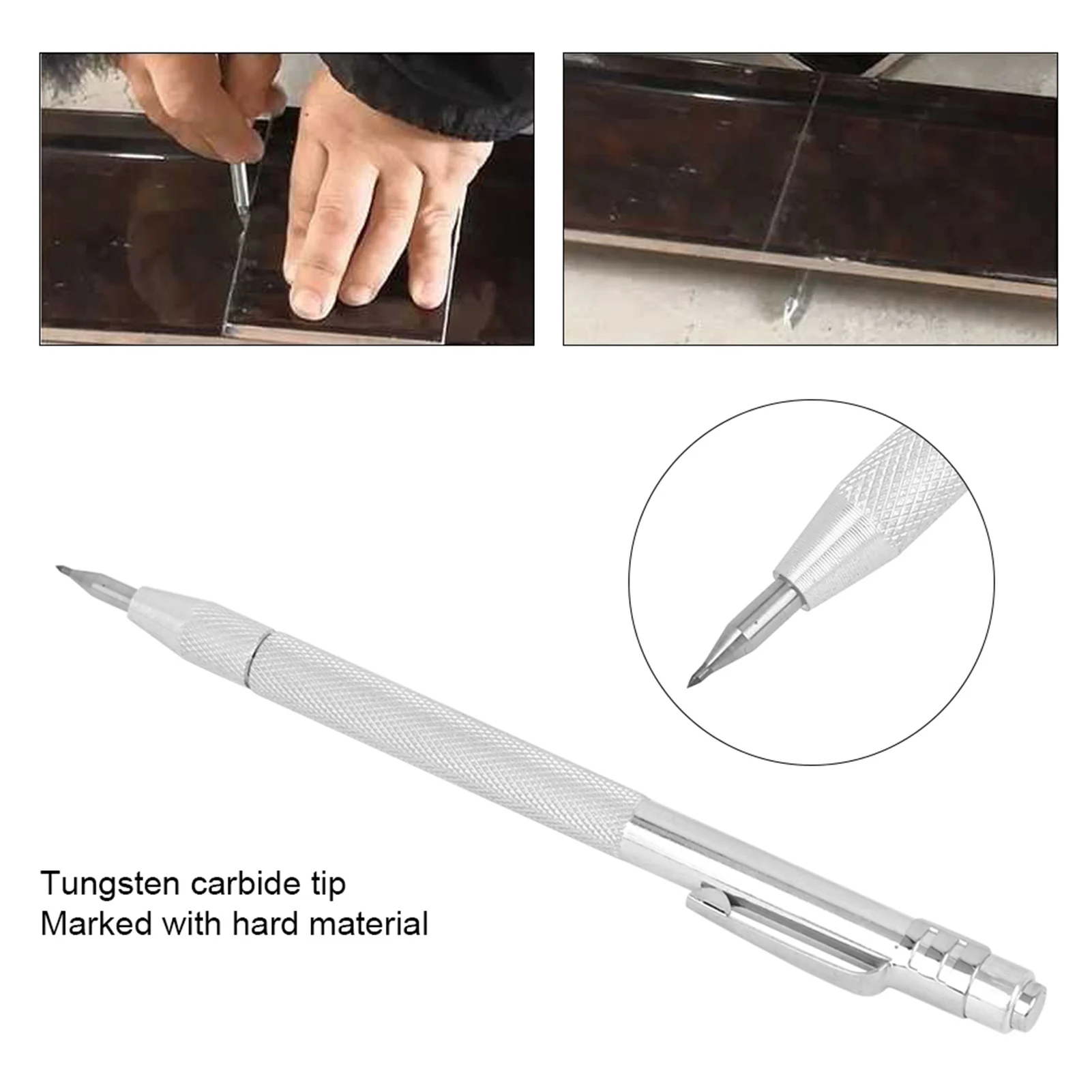 Schnitzstift, Keramikreißer, starker magnetischer Anreißstift, gerändelter Aluminiumgriff, Wolframkarbidspitze, Anreißstift, Glasmarker Image