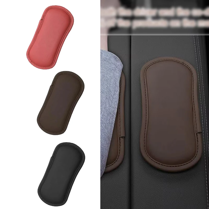 1/2 stücke Leder Auto Bein Kissen Elastische Memory Foam Knie Pad Auto Kissen Kissen Armlehne pad Universal Oberschenkel unterstützung Zubehör Image