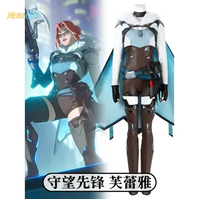 Overwatch Freja Cosplay Kostüm Kampf Anzug Vollen Satz Uniform Requisiten Zubehör Frauen Halloween Karneval Party HERO Cos Image