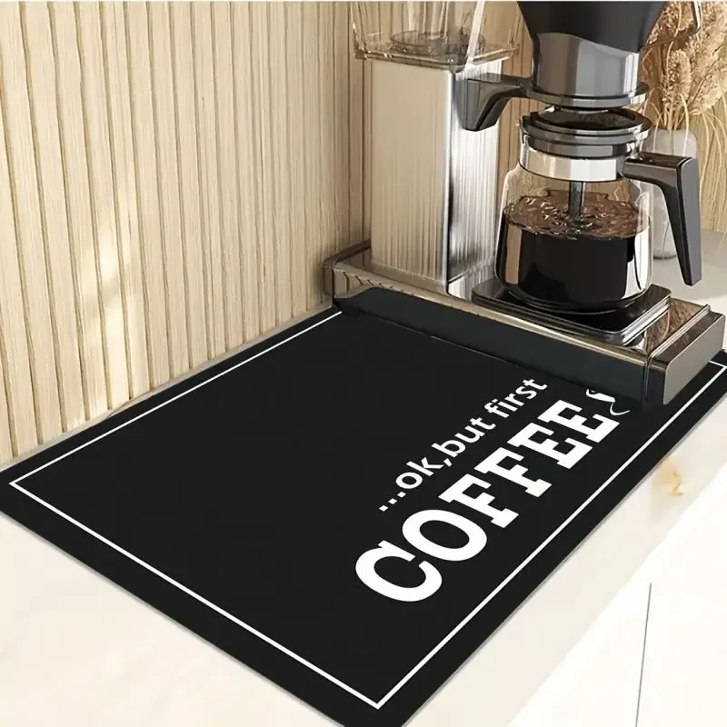 VIKAMA Silica-Schlammmatte für Kaffeemaschinen, wasserabsorbierende und schnell trocknende Küchenarbeitsplattenmatte, Kaffeemaschinenunterlage Image