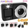 Fotocamera digitale Telecamere HD 4K 64MP Zoom digitale 18X Videocamera Vlogging vintage Registrazione video CCD Schermo da 2,8 pollici Fotocamera con messa a fuoco automatica