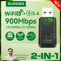 Nuovi aggiornamenti AX900 USB WiFi 6 Bluetooth 5.4 2 in 1 Adattatore Dual Band 2.4G e 5GHz ad alta velocità Wireless Network Wlan Receiver Driver gratuito Dongle per PC Laptop Win 10/11
