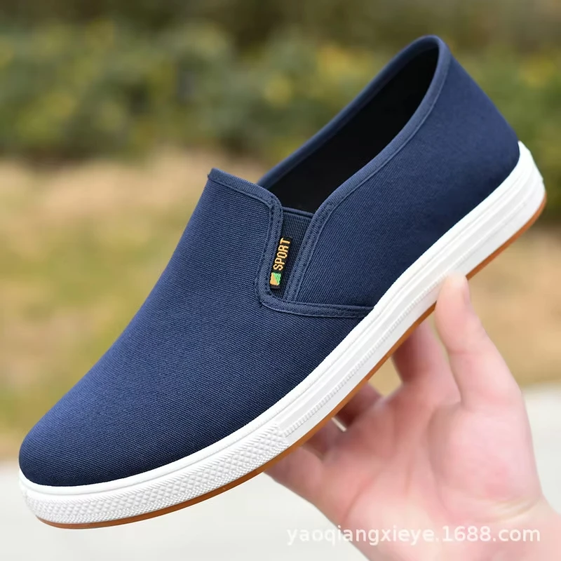 Männer Leinwand Schuh Casual Sneaker für MenLight Slip-on Vulkanisierte Bequeme Männliche Wohnungen Müßiggänger Neue Schwarz Trainer Zapatos hombre