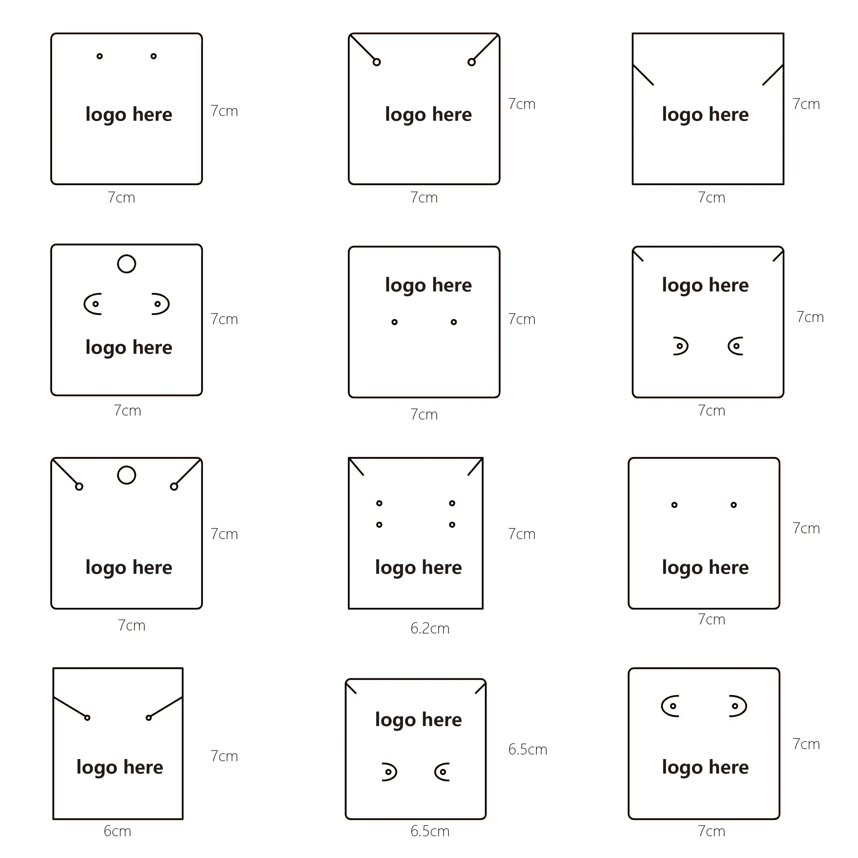 100 Stück Kraftpapier mit Heißprägung, individuelles Logo, personalisierte Schmuck-Visitenkarten, Ohrringe, Schlüsselanhänger, Halter, Halskettenständer Image