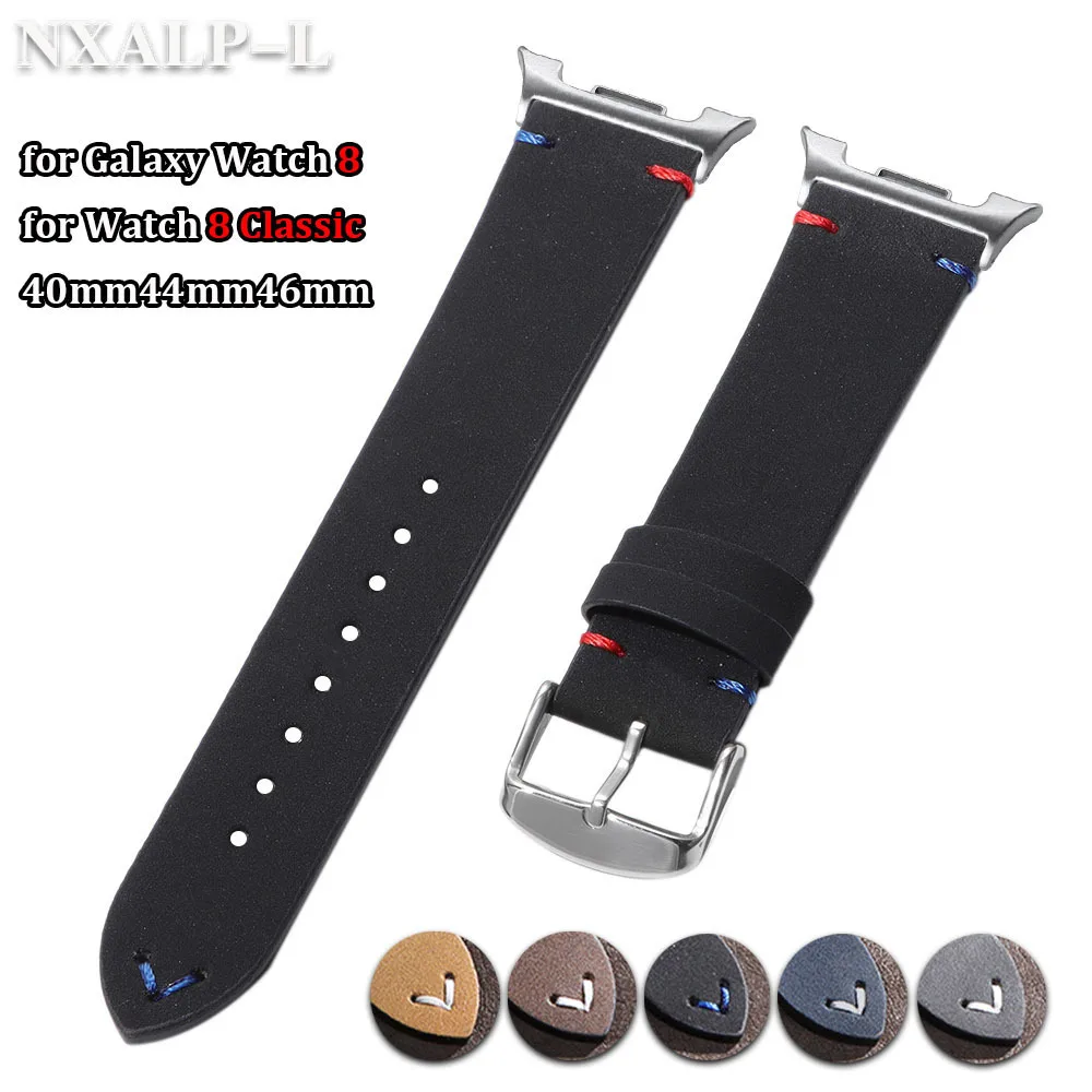Leder-Uhrenarmband für Samsung Galaxy Watch 8 Classic 46 mm PU-Uhrenarmband für Samsung Galaxy 8 40 mm 44 mm Ersatzarmband Image