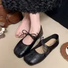 2025 frühling Frauen Ballerinas Flacher Mund Schuhe Schmetterling-knoten Casual Weiche Sohle Frauen Schuhe Bequeme Leder Frauen Schuhe