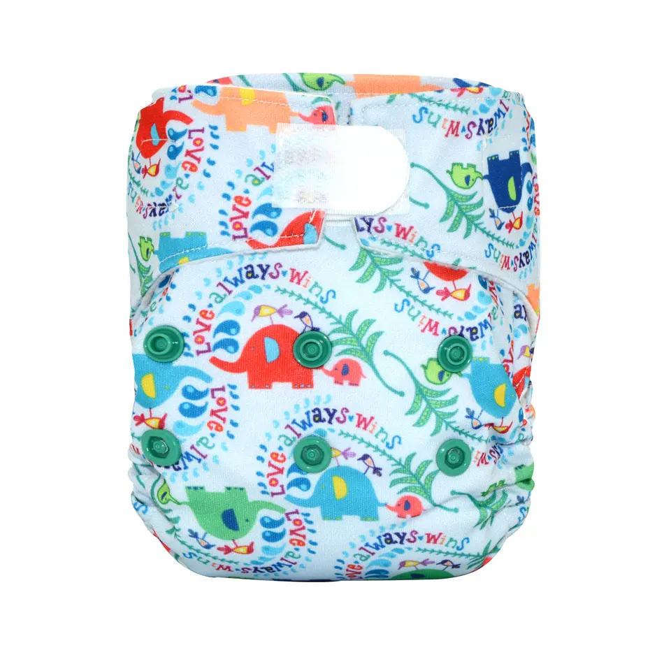 AIO wiederverwendbare Baby-Stoffwindeln für Neugeborene, alles in einem, NB/M, ökologische Windeln, Doppelzwickel, passend für Babys von 3–5 kg Image