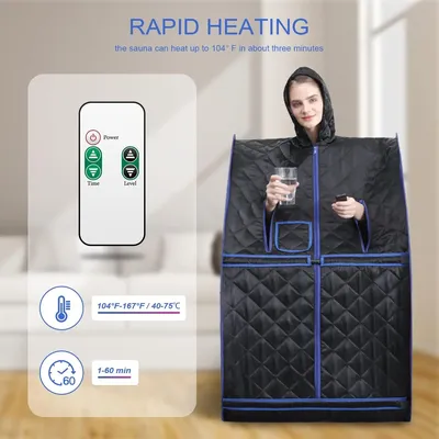 Tragbare Dampfgarer-Sauna für Heim-Spa, Ganzkörper-Saunazelt zur Entspannung mit 2 l Dampfgarer-Generator