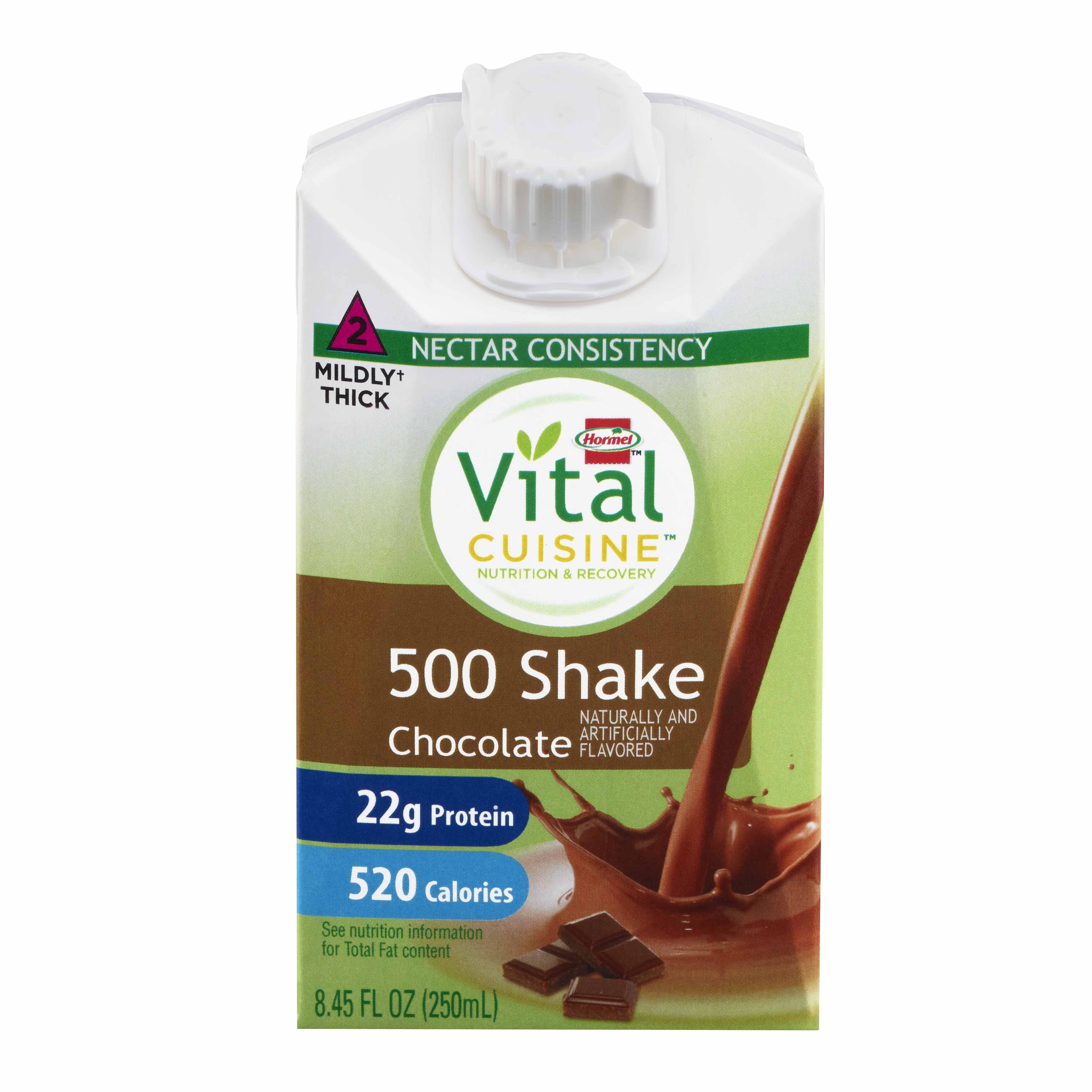 Hormel Vital Cuisine 500 Shakes Oral Supplement Chocolate Flavor Liquid 8.45 oz. Carton (1083958_EA) 1/EA Hormel Vital Cuisine® 500 Shakes Oral Supple