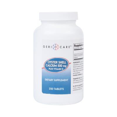 Geri-Care Joint Health Supplement Oyster Shell 200 IU - 500 mg Strength Tablet 250 per Bottle (689189_CS)