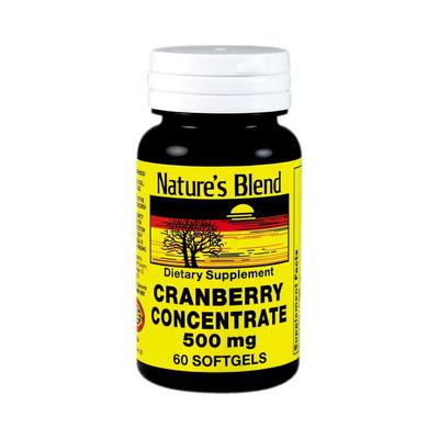Nature's Blend Herbal Supplement Cranberry Concentrate 500 mg Strength Softgel 60 per Bottle Cranberry Flavor (958782_BT) 1/BT Vitamin Supplements