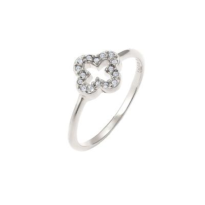 Elli Kleeblatt Glas Kristalle Weiß 925 Sterling Silber 58 Damen Image