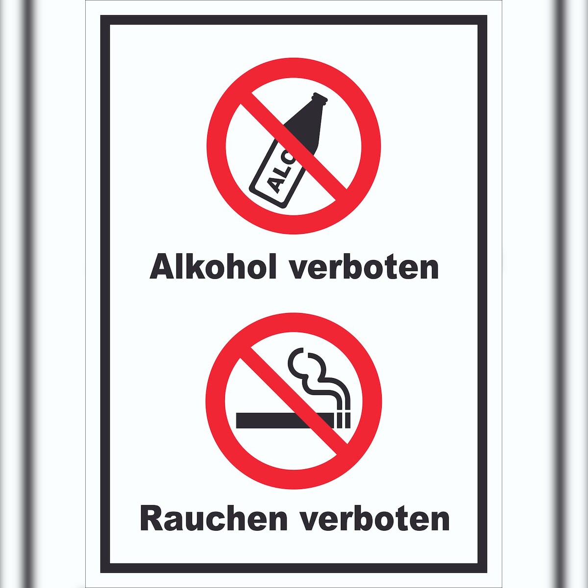HB-Druck Schild Alkohol Rauchen verboten hochkant A4 (210x297mm) Image