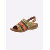 Sandale, Damen, Gr. 39, grün (grün, orange), Glattleder, sportlich, Schuhe
