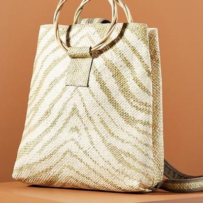 Anthropologie Bags | Anthropologie Tiger Woven Banago Woven Backpack | Color: Cream/Tan | Size: Os