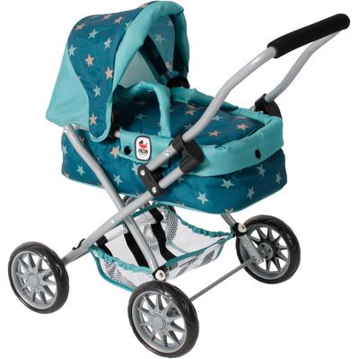Puppenwagen CHIC2000 "Smarty, Mini-Kuschelwagen", sternchen türkis, Puppenwagen, KinderB:56cm H:56cm T:56cm, Metall, Kunststoff, Stoff, mit herausnehmbarer Tragetasche, B:56cm H:56cm T:56cm