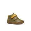 Klettboot GEOX "B STEPPIEUP BOY", Kinder, Gr. 26, grün (grün, gelb), Glattleder, casual, Schuhe, Barfußschuh, Freizeitschuh mit Klettverschluss
