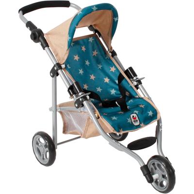 Puppenbuggy CHIC2000 "Jogging-Buggy Lola", sternchen beige, Puppenwagen, KinderB:33cm H:57cm T:70cm, Metall, Kunststoff, Stoff, mit klappbarem Verdeck, B:33cm H:57cm T:70cm