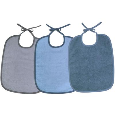 Lätzchen WÖRNER "Bindelätzchen 3er Pack 32x40 cm", Baby, grau (stahl), Obermaterial: 100% Baumwolle, Lätzchen, 3er-Set, maschinenwaschbar, trocknergeeignet Image