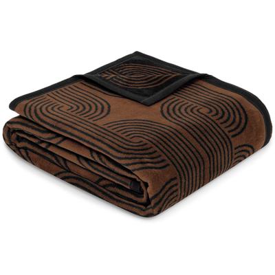 Wohndecke IBENA "Wohndecke Sevilla", braun (braun, schwarz), B:150cm L:200cm, Baumwolle, Polyacryl, Polyester, Wohndecken, mit grafischem Design Image